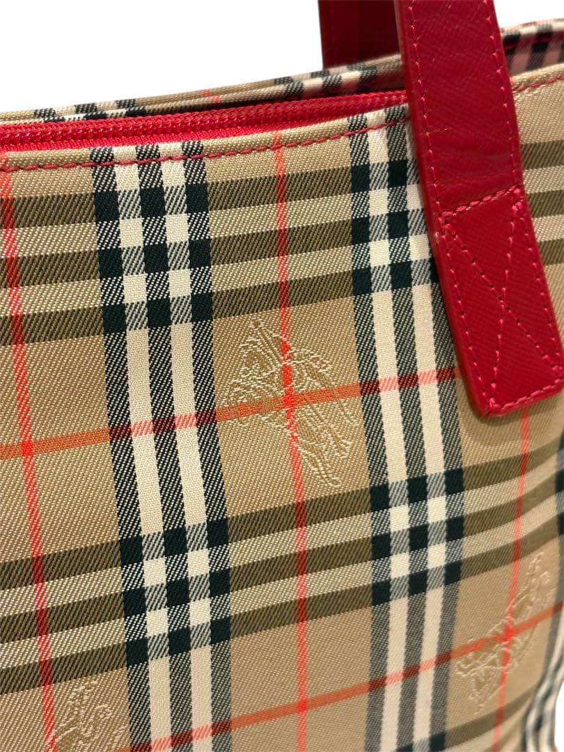 超希少 極美品 BURBERRYS バーバリーノバチェック ハンドバッグ レッド