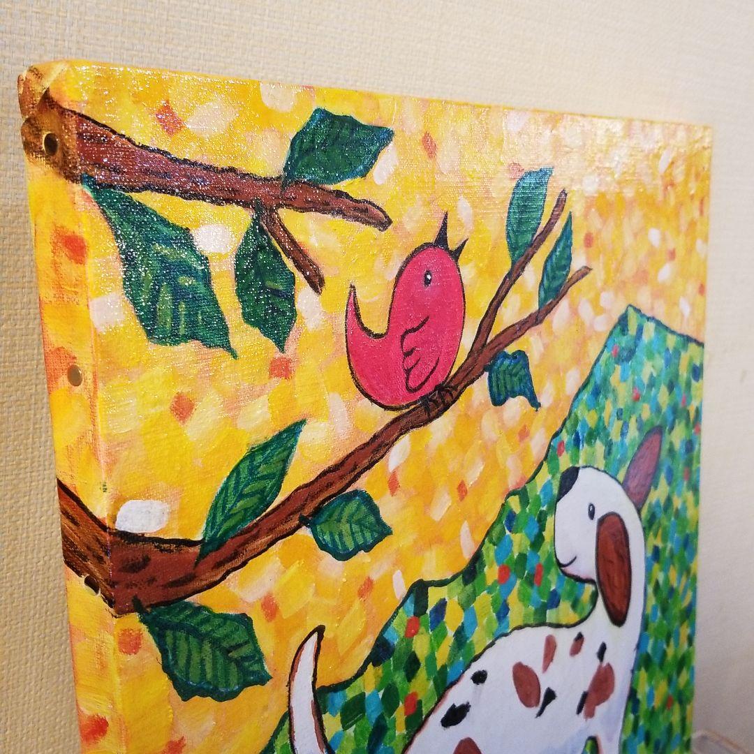 油絵 Yumiko様専用確認 友だちの歌を聴く犬