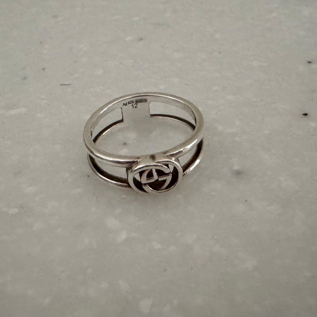 GUCCI シルバー ダブルリング12号 箱付き