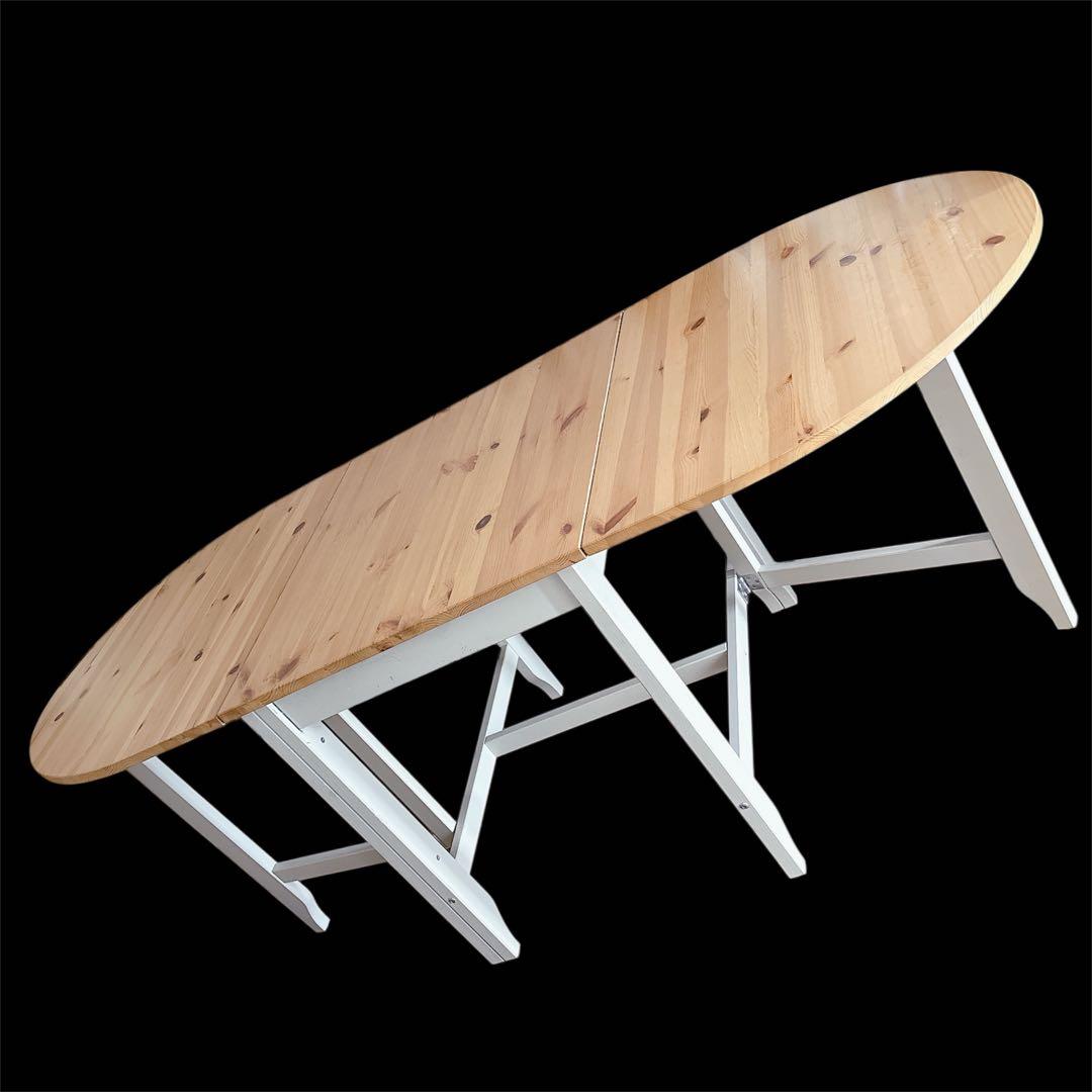 くめこ様リクエスト品】IKEA GAMLEBY ゲートレッグテーブル 伸縮式