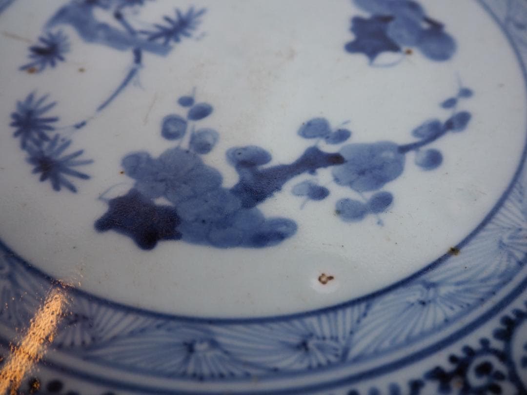 古伊万里松竹梅蛸唐草文尺皿（江戸時代＊18世紀中期） 古伊万里