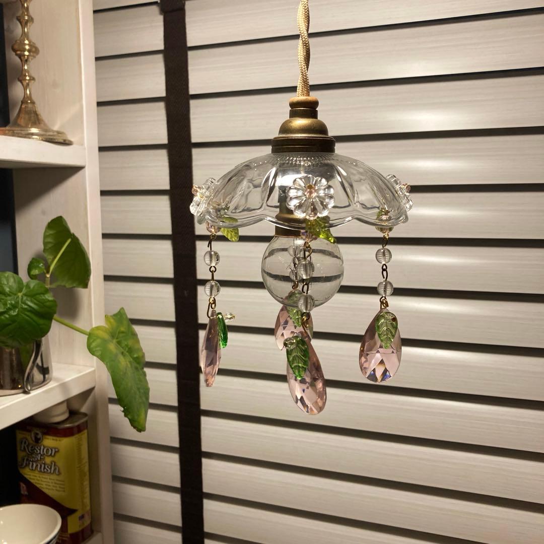 ミニシャンデリア（花）1920年 フランス アンティーク ランプシェード