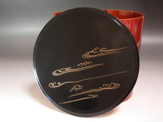 ☆時代　飛騨春慶曲水指　武者小路　官休庵　9代　愈好斎花押がございます☆y414