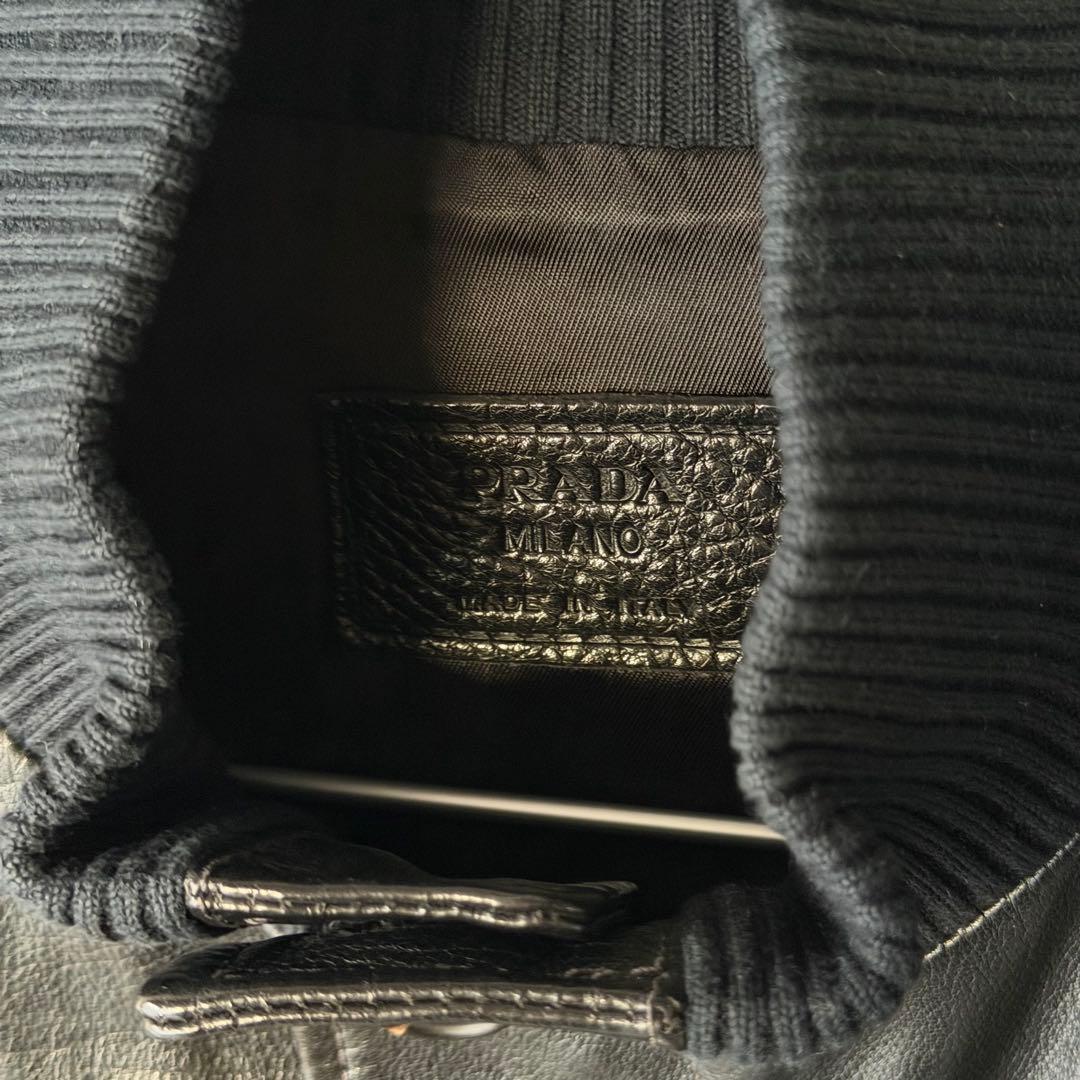 PRADA 2008AW mock neck leather jacket