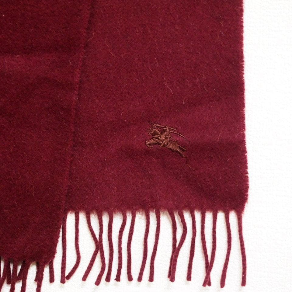 Burberry's バーバリー マフラー カシミヤ100% ボルドー色 - メルカリ
