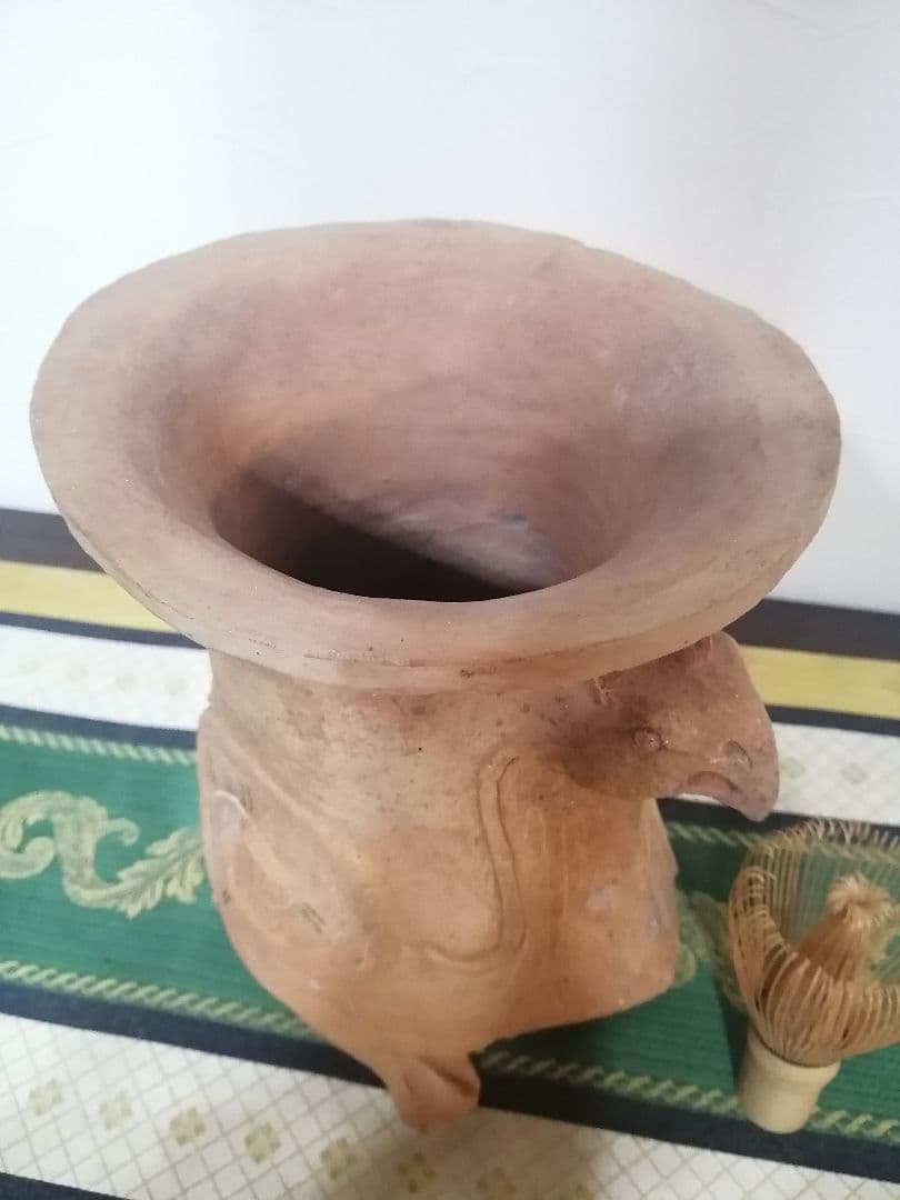 秋田焼 手描き染付山水画盛り鉢(B-47)