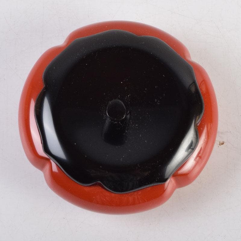 茶道具　朱塗　柿　香合　紫野　小林太玄極め箱　V　9183