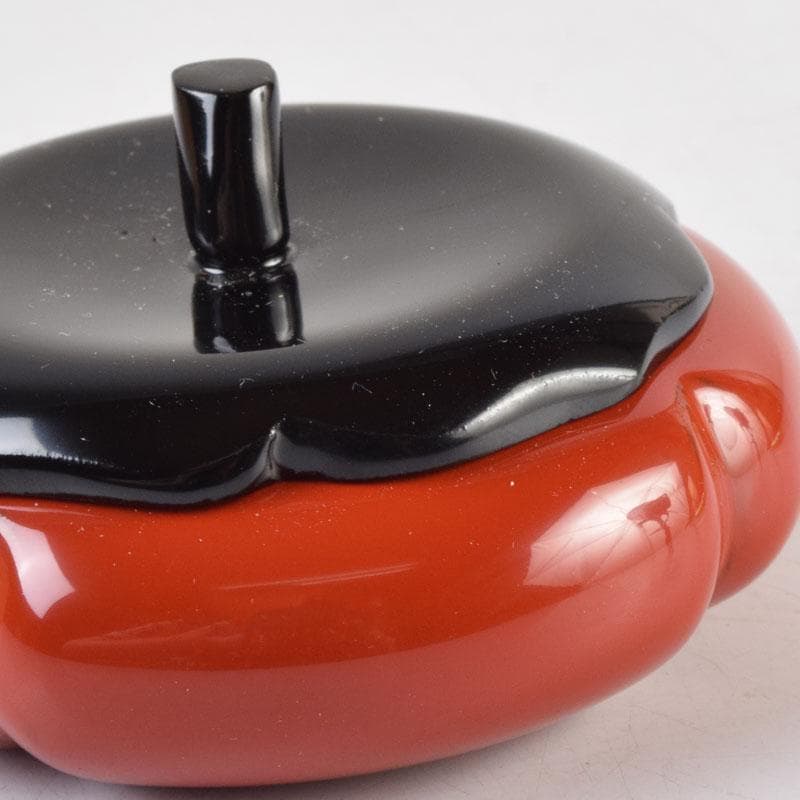 茶道具　朱塗　柿　香合　紫野　小林太玄極め箱　V　9183