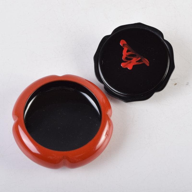 茶道具　朱塗　柿　香合　紫野　小林太玄極め箱　V　9183