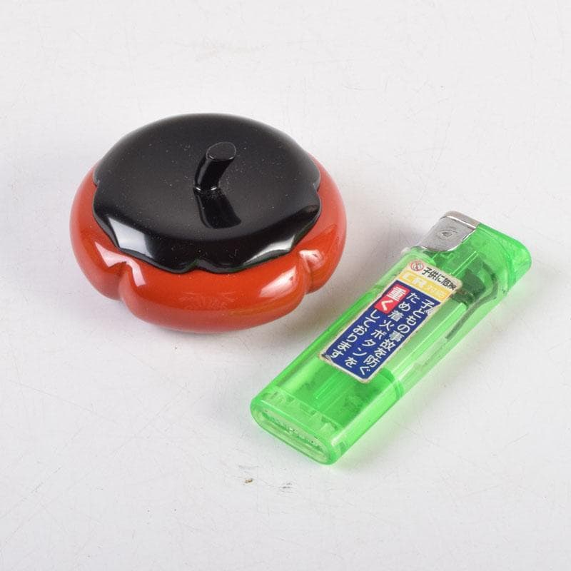 茶道具　朱塗　柿　香合　紫野　小林太玄極め箱　V　9183