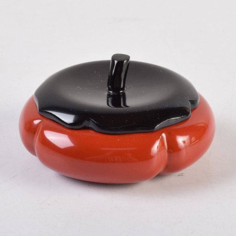 茶道具　朱塗　柿　香合　紫野　小林太玄極め箱　V　9183