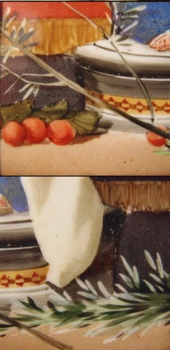 送料無料 18-19世紀手書き陶板「聖母マリア」 イタリア購入