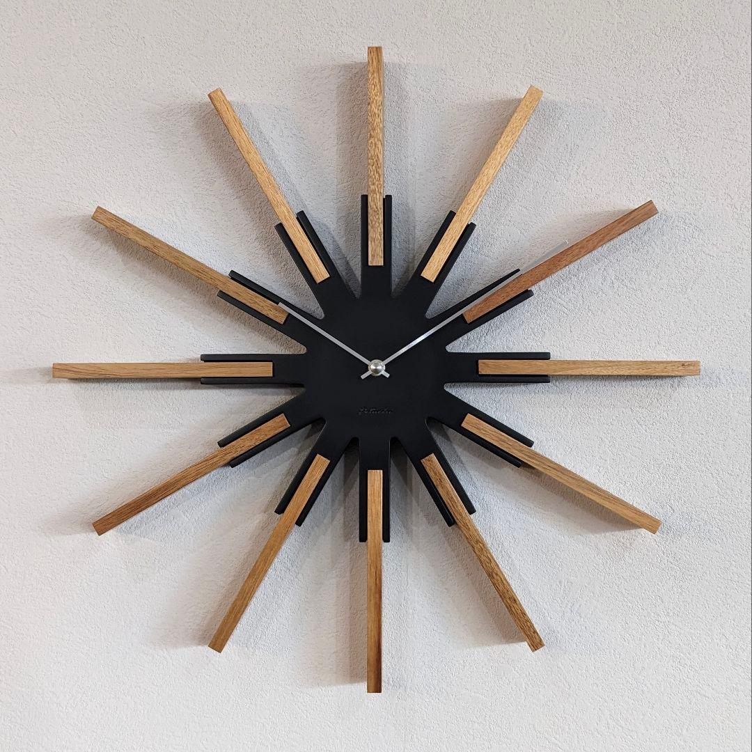 【新品】 インターフォルム 掛け時計 シリオ CL-3346 ブラック 44㎝