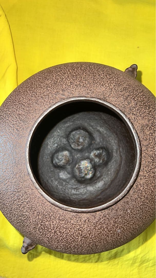 角谷一圭 造 丸釜 共箱 共布 茶釜 陶芸 茶器 茶道具 骨董