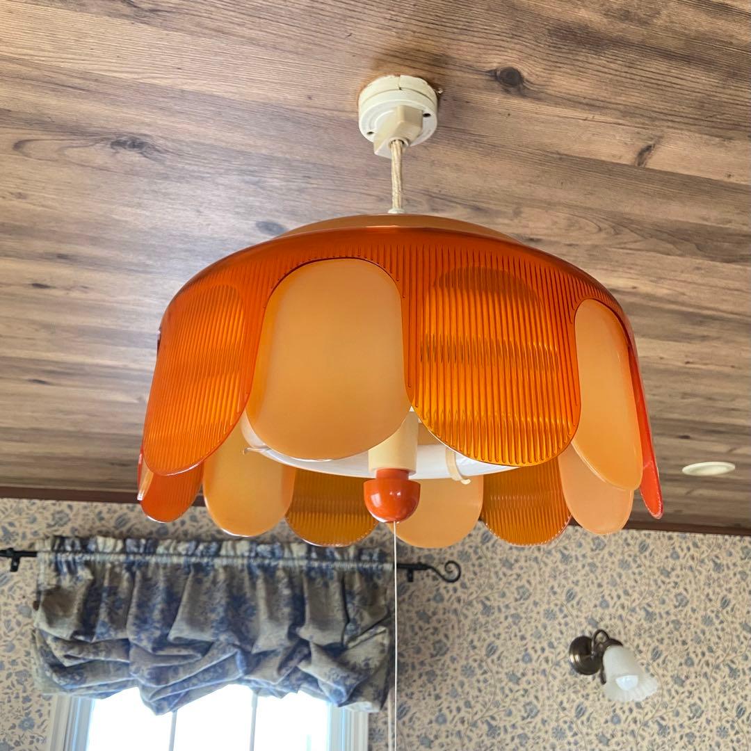昭和レトロ 70's ペンダントライト 当時物 レトロポップ照明 - メルカリ