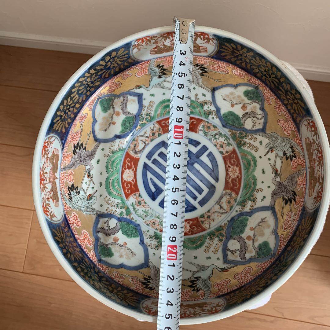 ◆本日限定大特価◆古伊万里 有田焼 大皿　大鉢　幕末〜明治期　色絵　吉祥