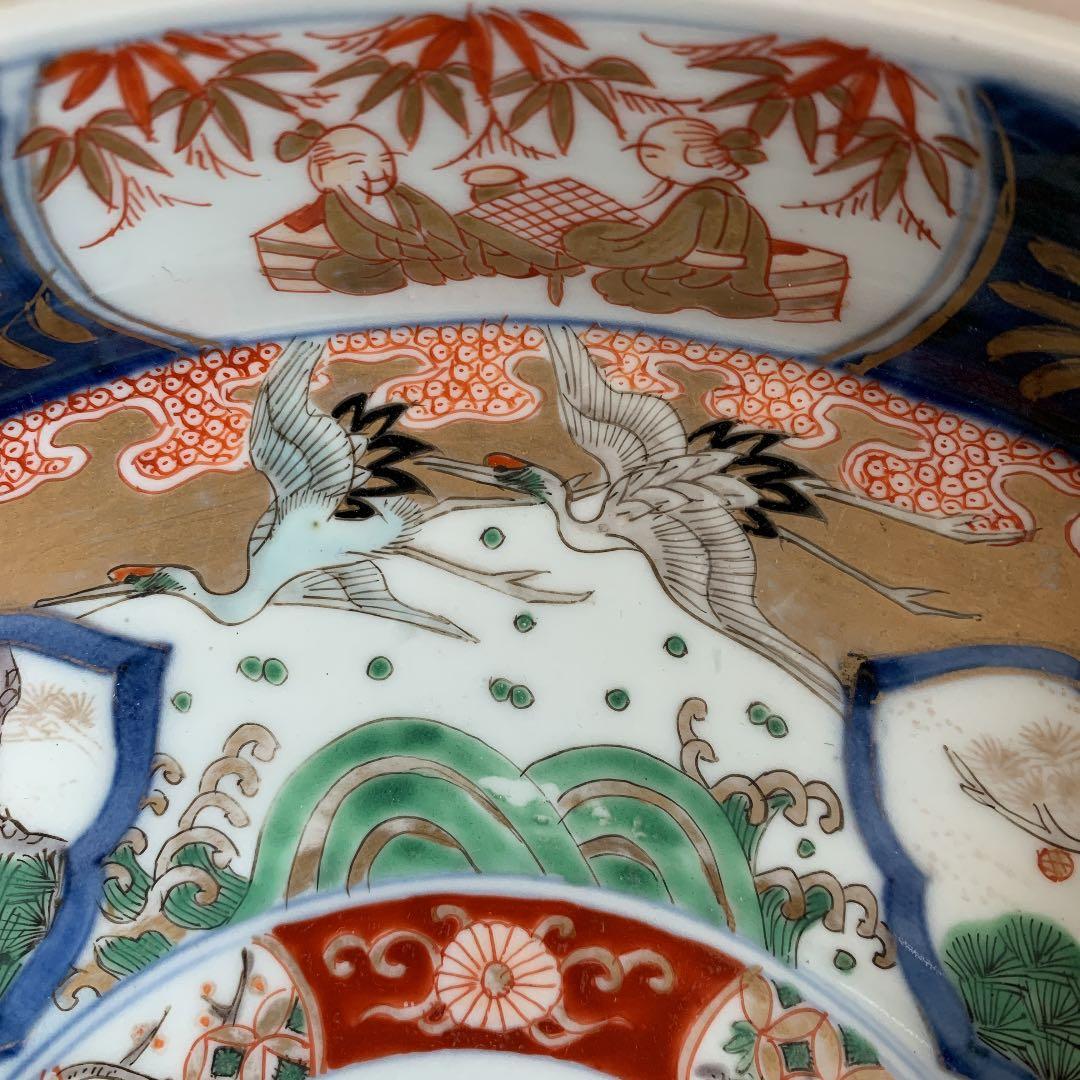 ◆本日限定大特価◆古伊万里 有田焼 大皿　大鉢　幕末〜明治期　色絵　吉祥