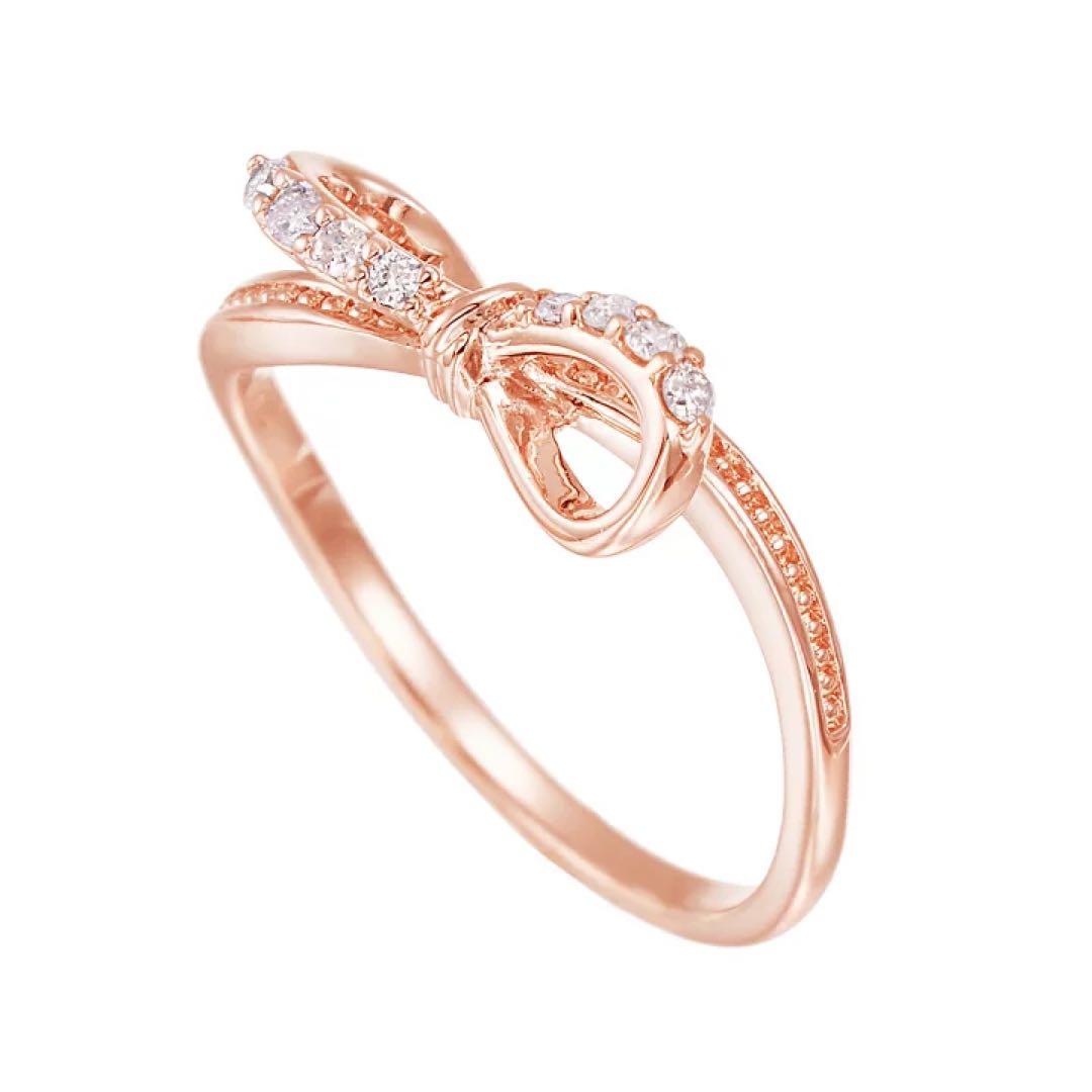 TSUTSUMI K10ピンクゴールドダイヤモンドリング（ピンキーリング）