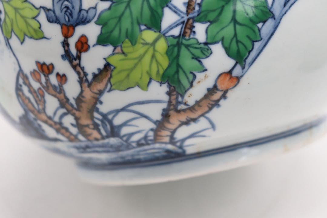 中国 とう彩 花卉紋蒜頭瓶 乾隆年製銘 送料込み250510