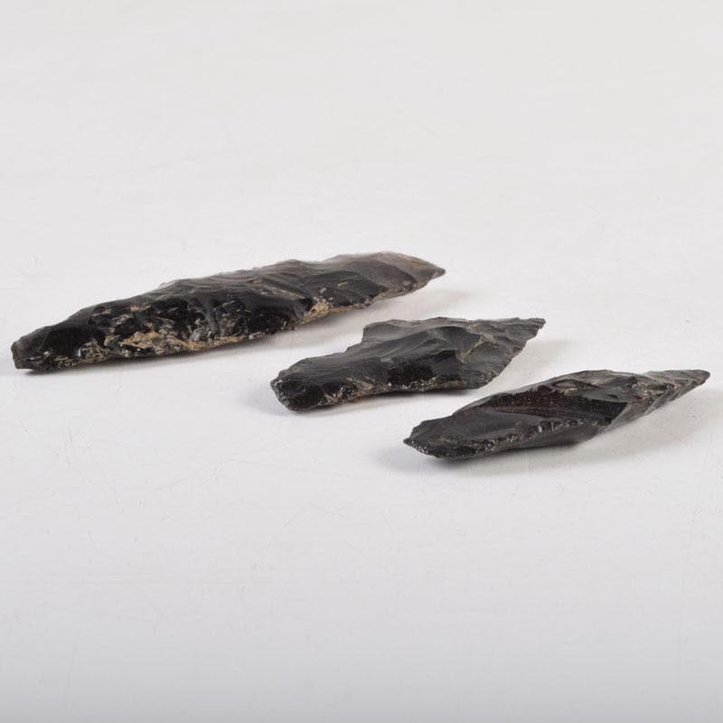 石器時代 黒曜石 矢尻 3点 時代箱付 N 9169