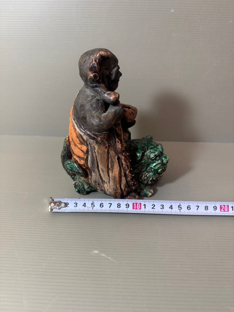 2719 時代物 人物 仙人青獅像 古美術 置物