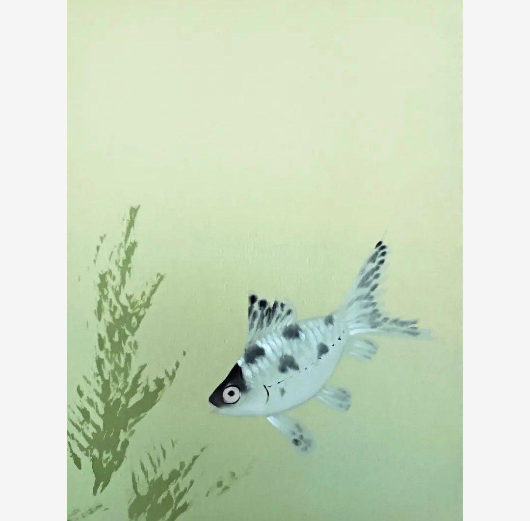 運を運ぶ三種金魚 金運 おもてなし絵 掛軸 龍神 中国風水 日本美術
