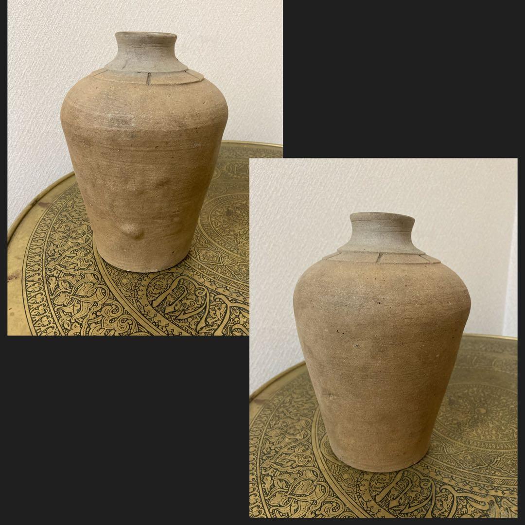 珍品 古壺2点〈検 須恵器 朝鮮 李朝 渥美壺 三筋壺