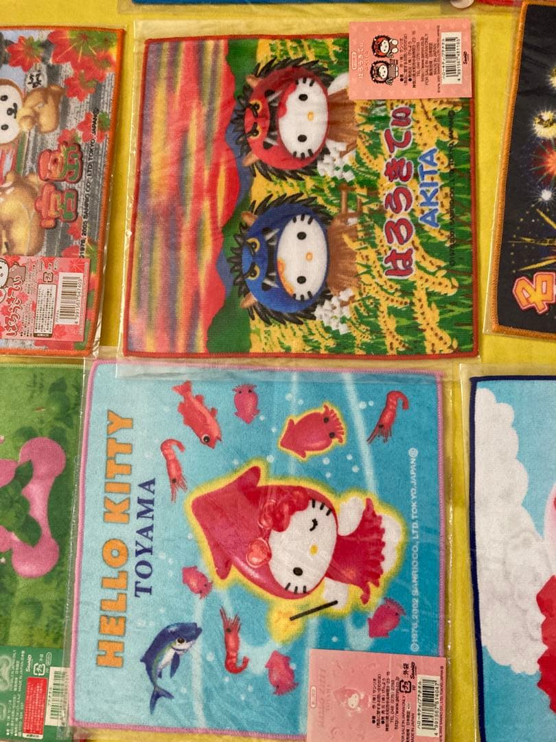 12345 ご当地‼️✳️キティタオルハンカチ‼️43枚✳️プチタオルサンリオ　レトロ