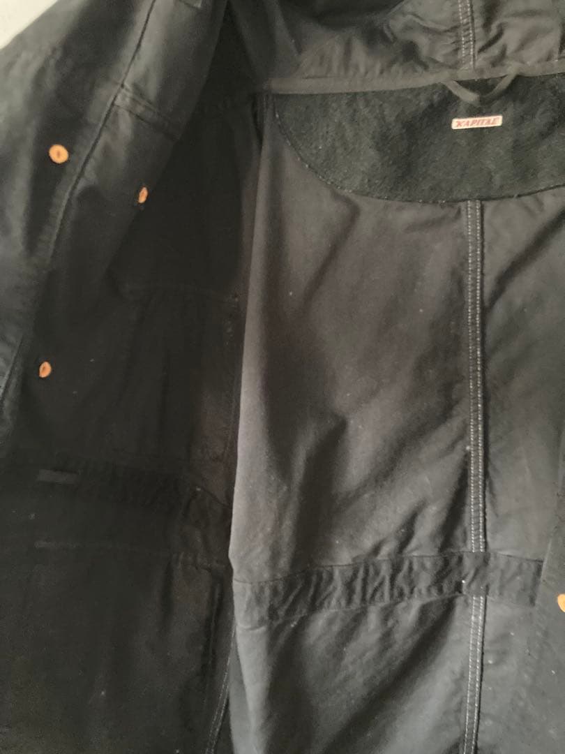 KAPITAL モールスキンリングコート　ブラック サイズ2