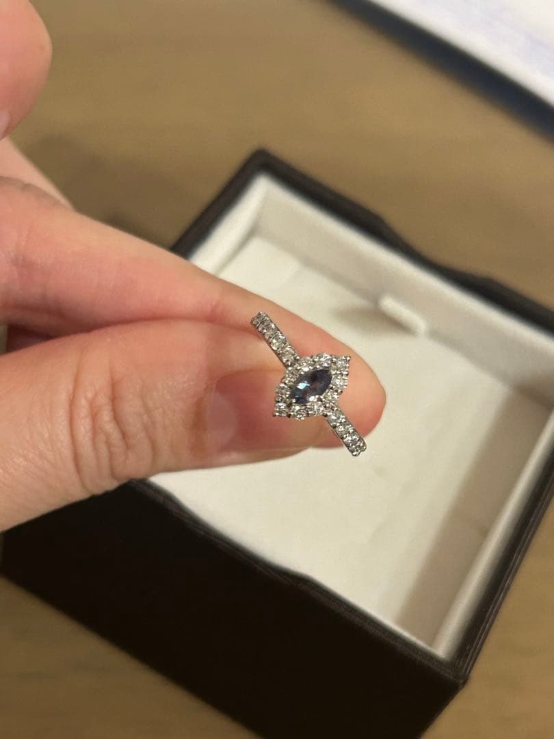 鑑別書付★未使用に近い美品★希少石アレキサンドライト×ダイヤモンドプラチナリング