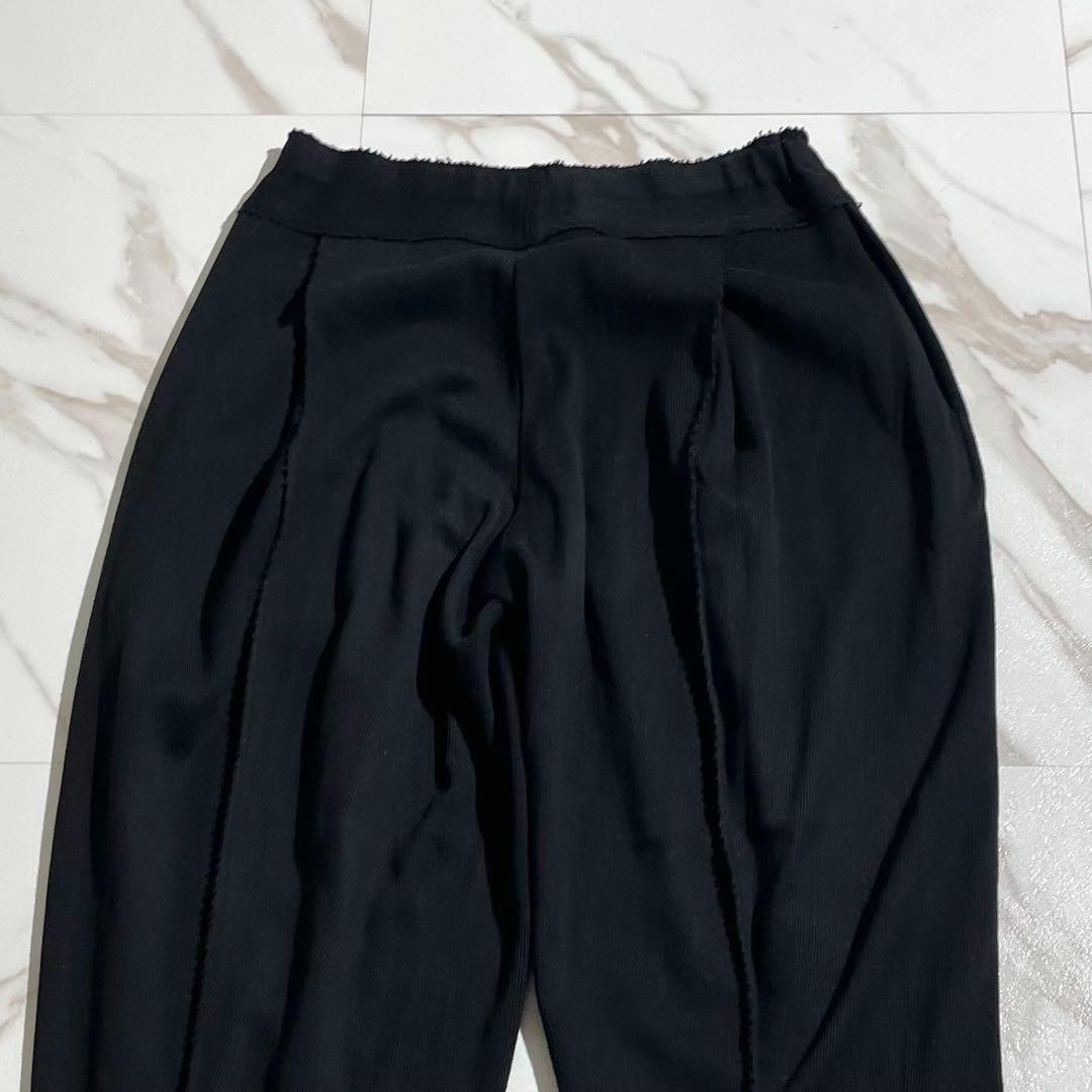 極美品 15AW◎イッセイミヤケ サルエルパンツ ストレッチ素材 ブラック 2