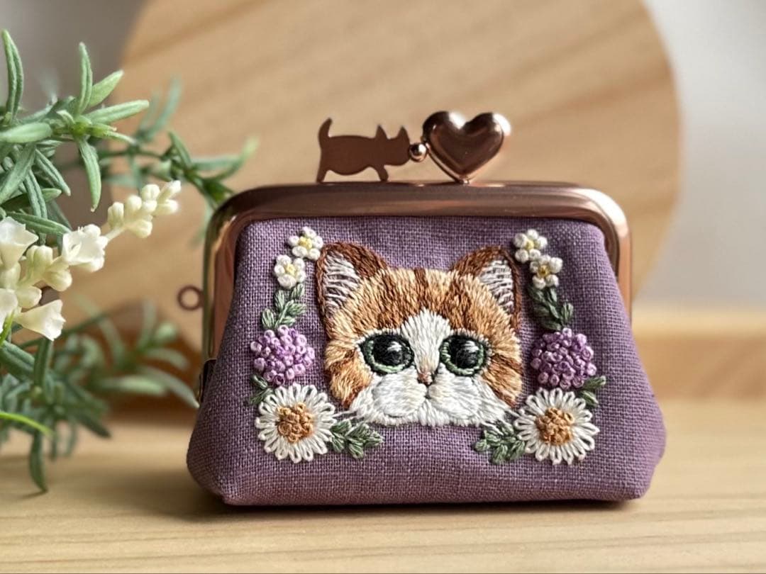 うさこ様　手刺繍猫のがま口　3点
