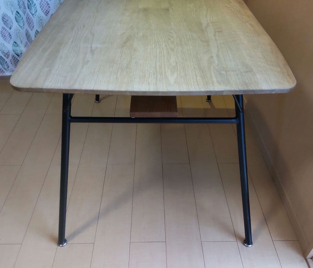 モモナチュラル momonatural ダイニングテーブル 棚あり アイアン脚