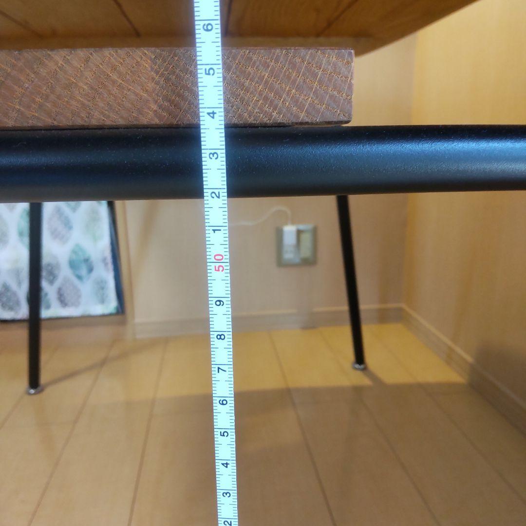 モモナチュラル momonatural ダイニングテーブル 棚あり アイアン脚