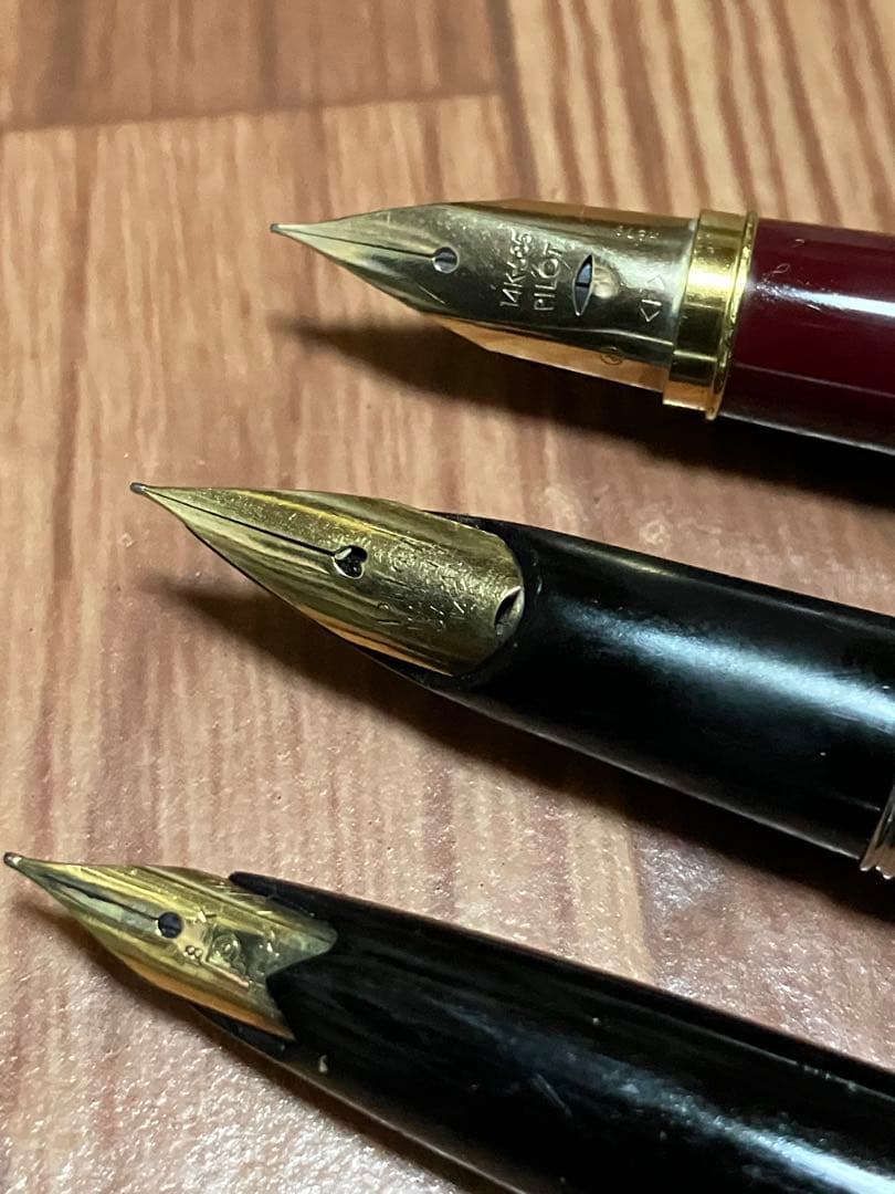 PILOT 万年筆 3本セット ペン先 14K 2本 18K 1本 パイロット