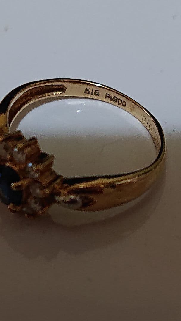 k18 pt900コンビフラワーモチーフリング