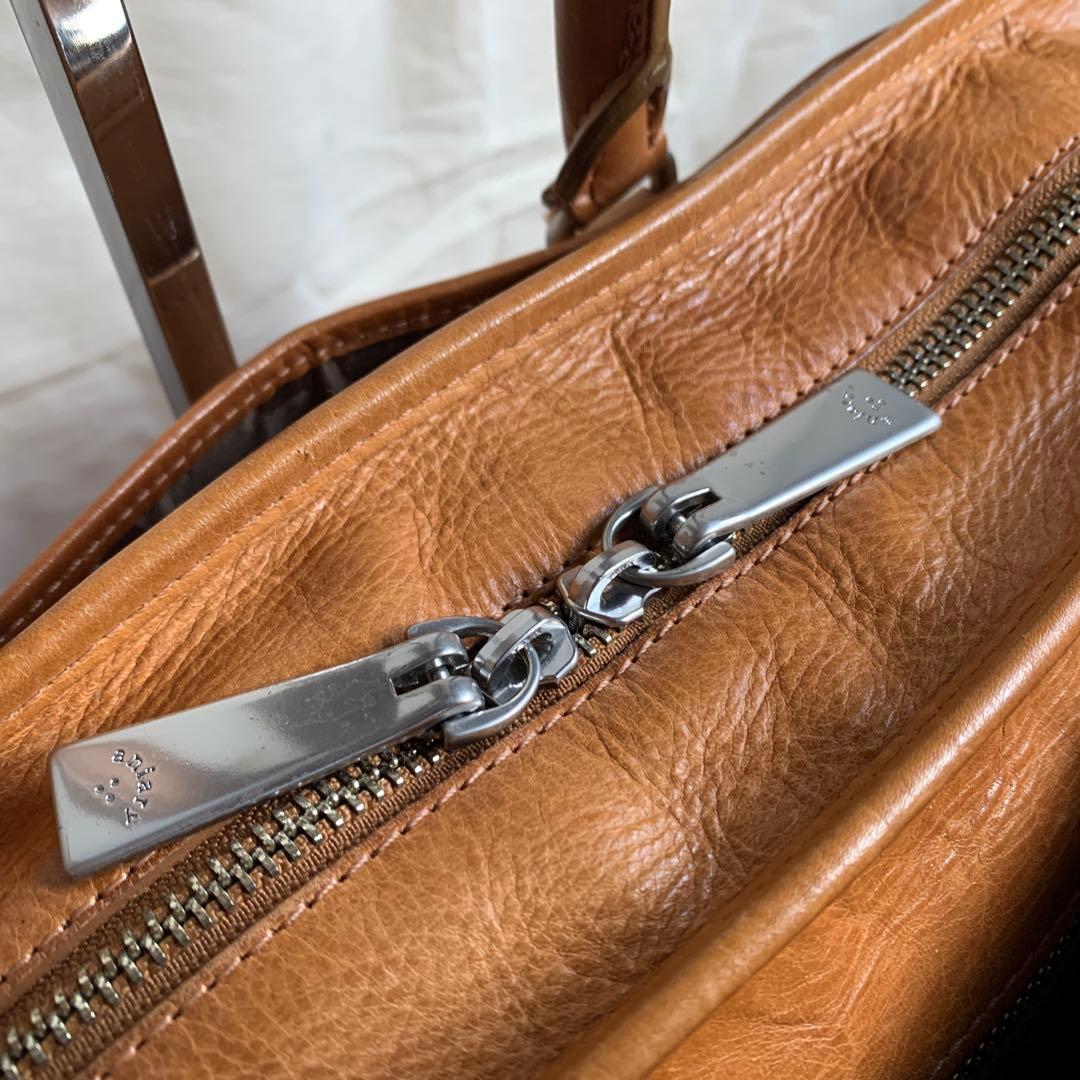 美品＊aniary アニアリ ブリーフバッグ 2way キャメル A4 ビジネス