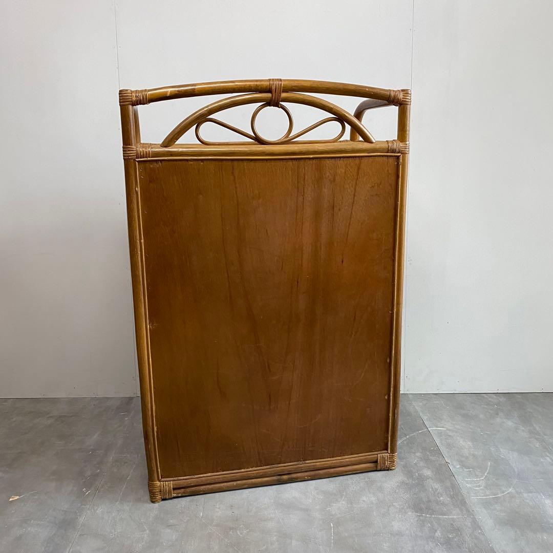 ヴィンテージ ラタン 籐 チェスト 棚 箪笥 6段 8杯 昭和レトロ 収納