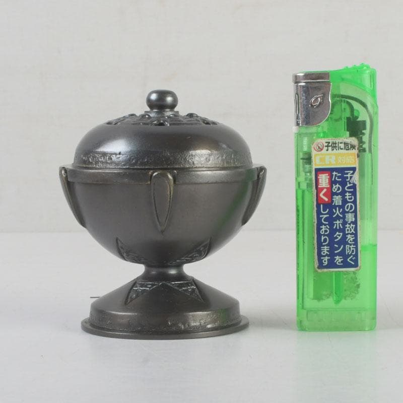 茶道具 唐銅風炉師 藤井宗喜作 唐銅 古銅写 火舎蓋置