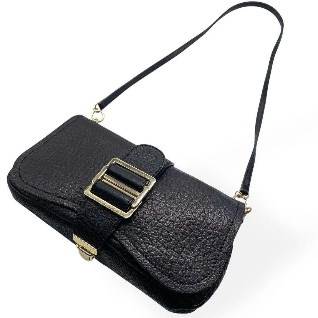 未使用級　レア　GIVENCHY ジバンシィ　ショルダーバッグ　ブラック　シボ革