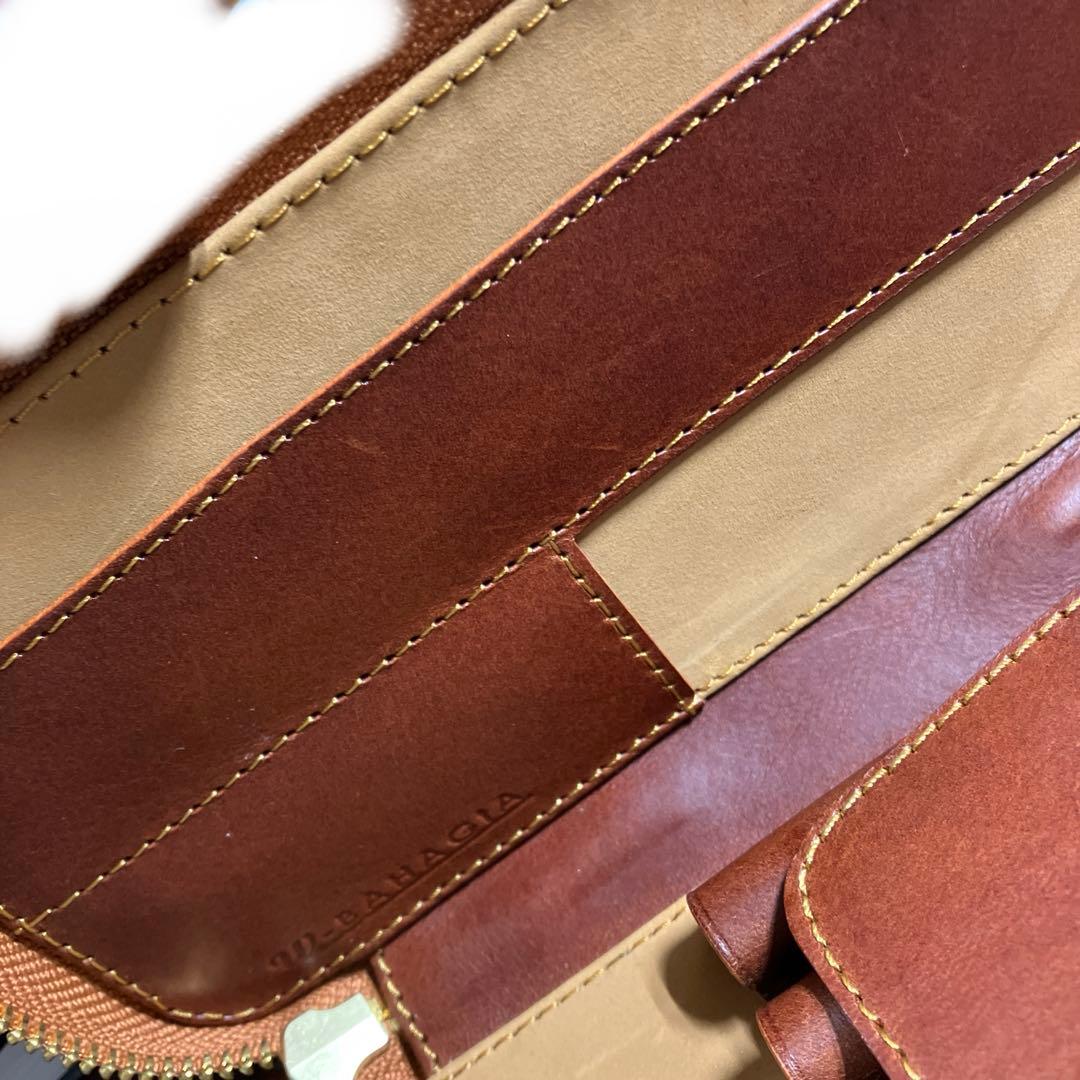 バハギアアンドクラフト プエブロ ブラウン ラウンドジップ型ペンケース