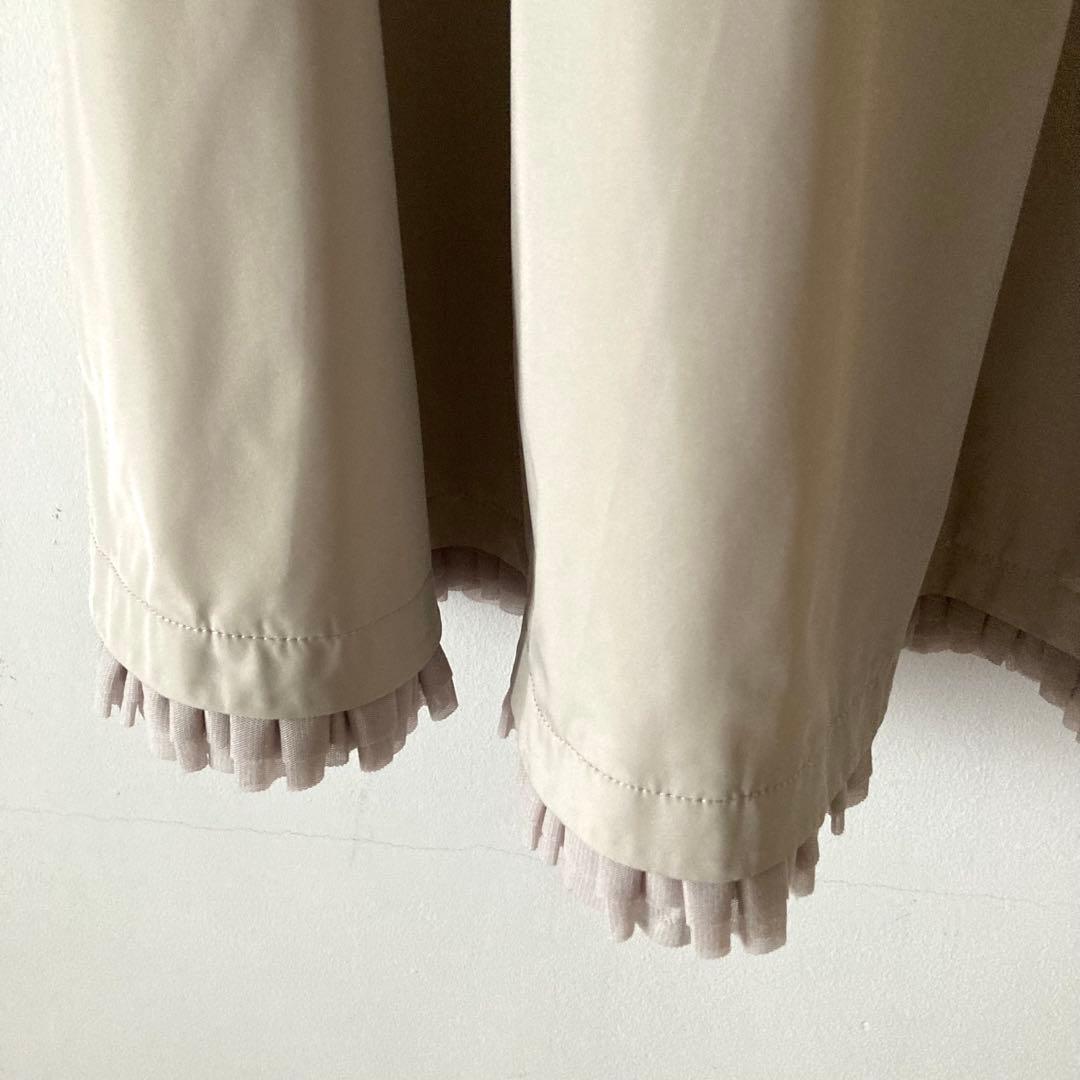 フォクシーニューヨーク＊裾フリルツヤ感サーキュラースカート 8万＊ベージュ