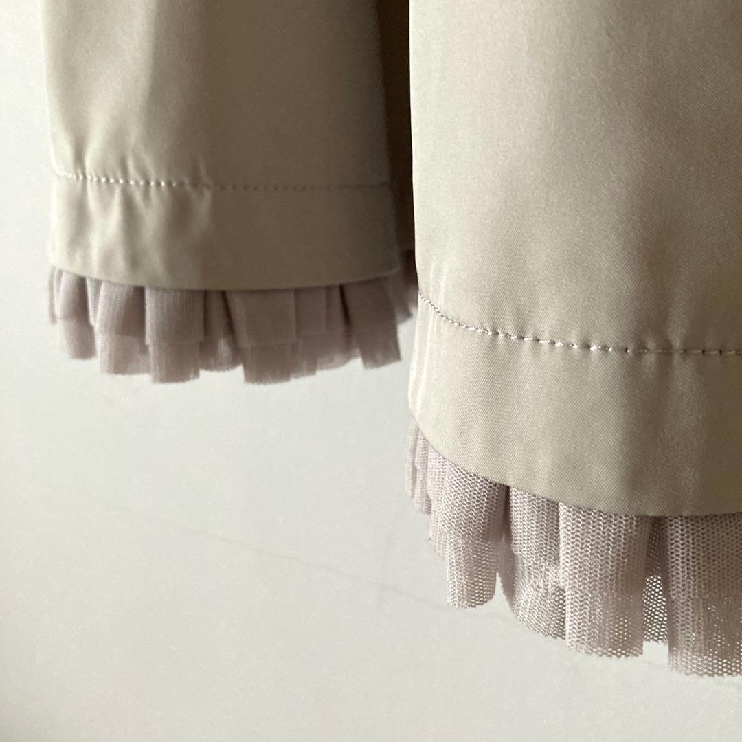 フォクシーニューヨーク＊裾フリルツヤ感サーキュラースカート 8万＊ベージュ