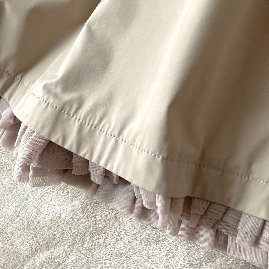 フォクシーニューヨーク＊裾フリルツヤ感サーキュラースカート 8万＊ベージュ