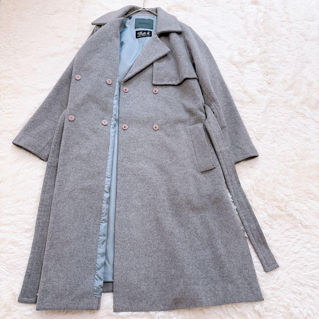 スピック＆スパン イタリア生地 ダブルチェスターコート ベルト付