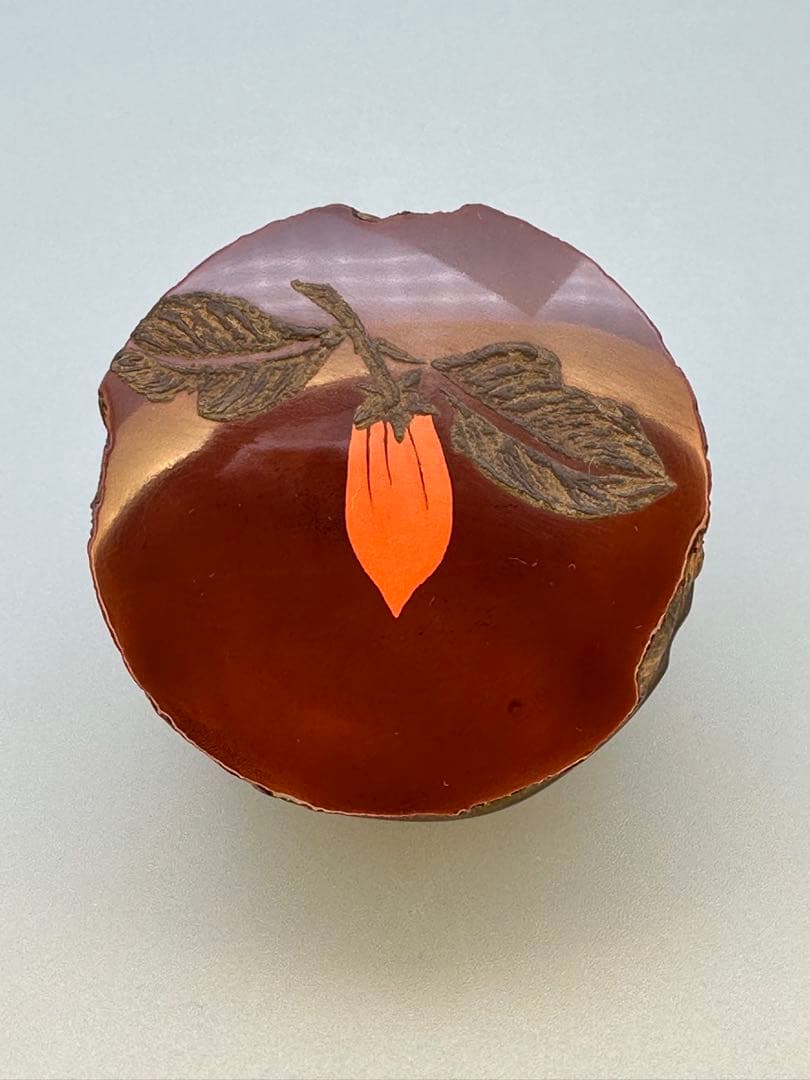 茶道具 香合 田中健智 乾漆 筆柿