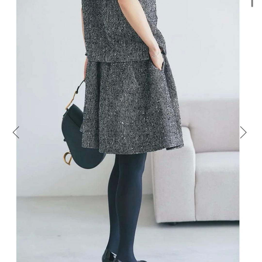 グレー ツイード セブンテン　美品　キュロット