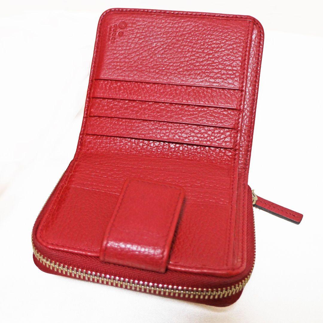 GUCCI GGパターン 二つ折り財布 ベージュ/レッド GUCCI 二つ折り財布