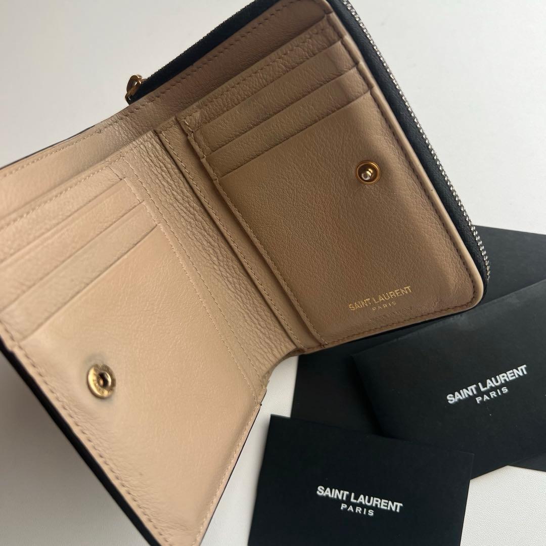 29 極上美品 SAINTLAURENT イヴサンローラン 2つ折り財布