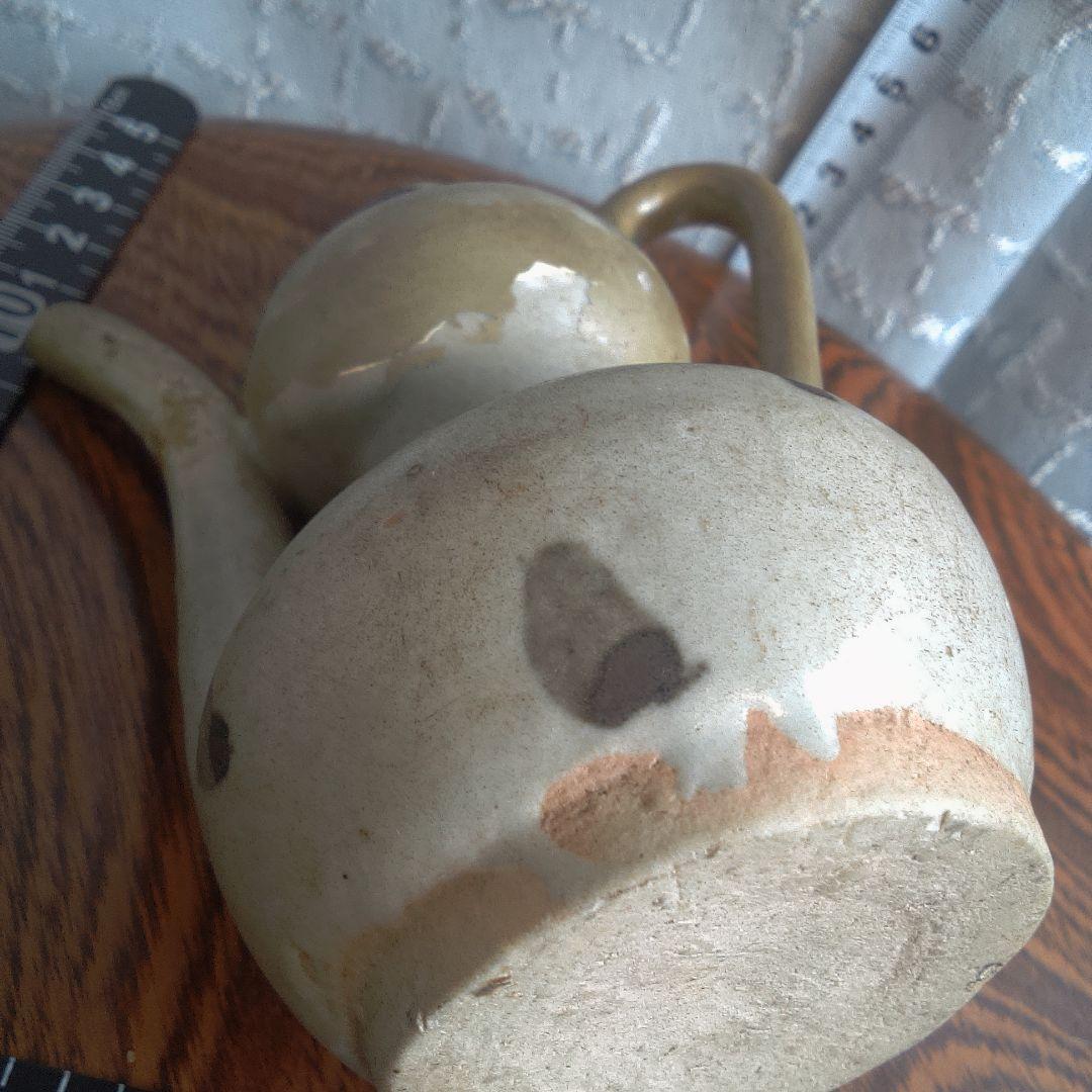 骨董6手作り陶器壺、二重ボディ